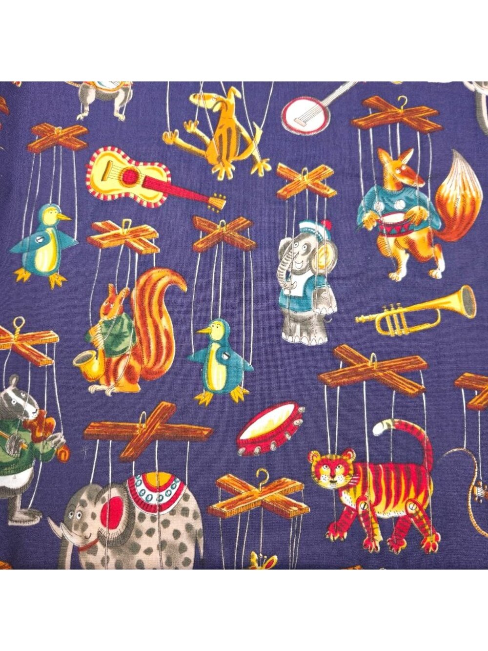 Rare OOP 1995 Alexander Henry Cotton Fabric Musical Marionettes Puppets 2.5 Yard